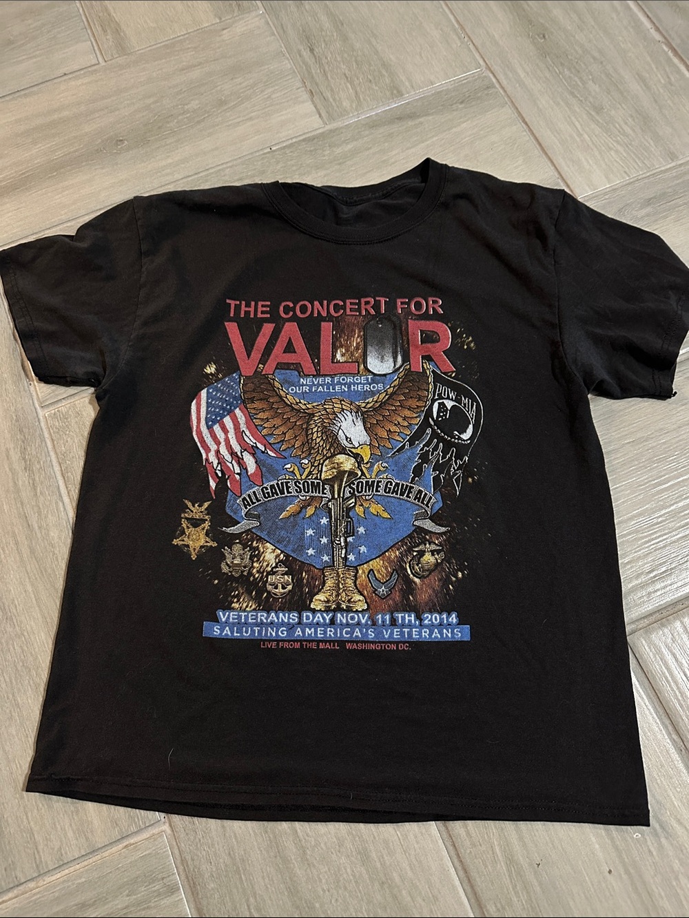 Men's Black 'The Concert for Valor' Graphic Short Sleeve Tee
